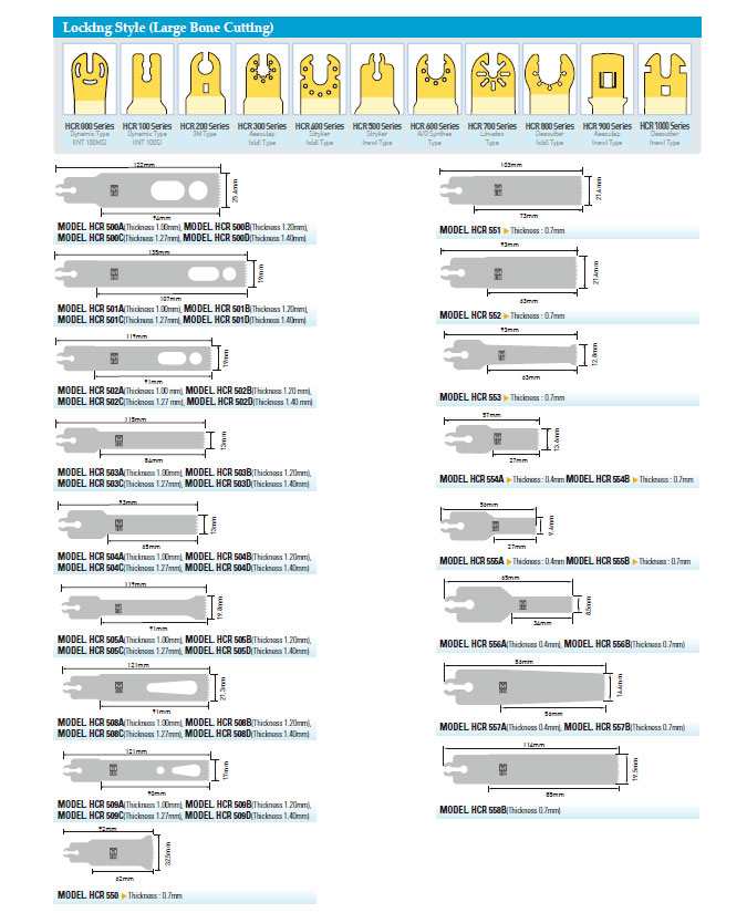 saw blade(large bone)/oscillating locking style (large bone cytting)