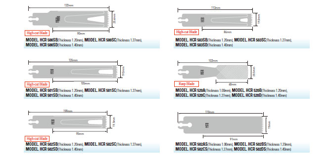 saw blade(large bone)/oscillating locking style (large bone cytting) high cut blade
